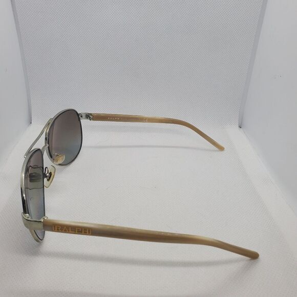 Ralph Lauren Polarized Silver & Tan Aviator Sunglasses main image 13